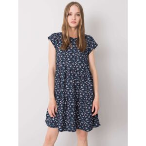 STITCH & SOUL Navy blue patterned dress with a