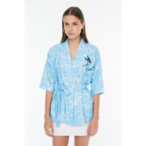 Trendyol Blue Tied Kimono&Caftan