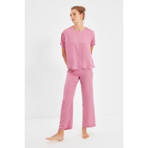 Trendyol Dried Rose Woven Satin Pajamas