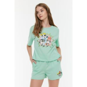 Trendyol Green Powerpuff Girls Licensed Knitted Pajamas