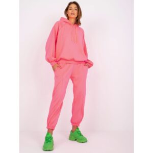 Fluo pink women's sweatshirt set