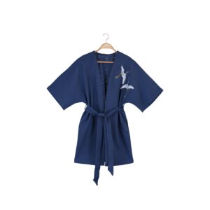 Trendyol Navy Blue Embroidered Kimono &