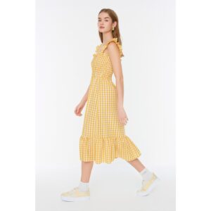 Trendyol Yellow Check Dress
