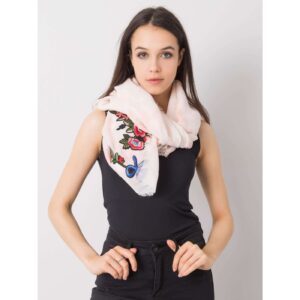 Women's peach scarf with colorful