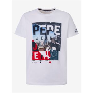 Bílé pánské tričko Pepe Jeans Ainsley -