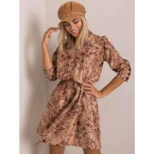 Light brown patterned dress with