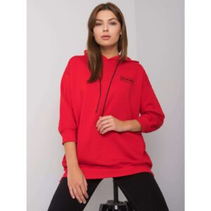 Red cotton sweatshirt with