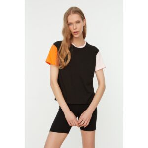 Trendyol Black Color Block Semi-fitted Knitted