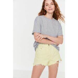 Trendyol Gray Printed Loose Knitted
