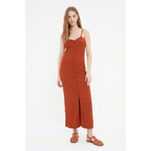 Trendyol Tile Crepe Buttoned Maxi Knitted