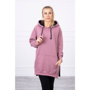 Two-color hooded dress dark