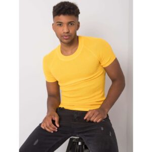 Yellow knitted men's t-shirt
