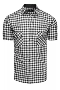 Black and white men's shirt with short sleeves Dstreet