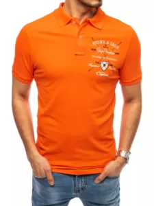 Orange men's polo shirt