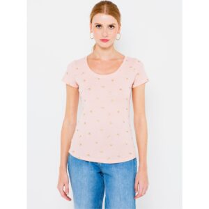 Růžové vzorované tričko CAMAIEU