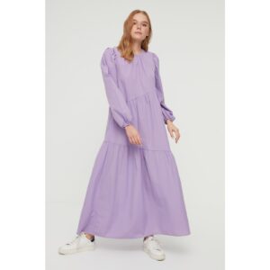 Trendyol Lilac Crew Neck Ruffle Detailed