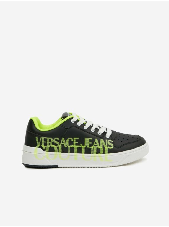 Zeleno-černé pánské kožené tenisky Versace Jeans