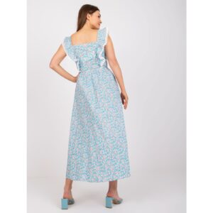 Blue cotton maxi dress with