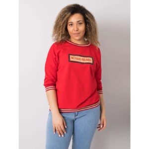 Red oversize cotton sweatshirt