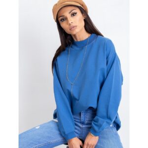 Basic blue cotton sweatshirt