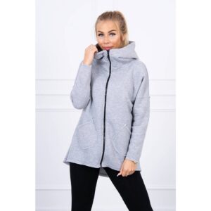 Insulated sweatshirt with longer back and pockets