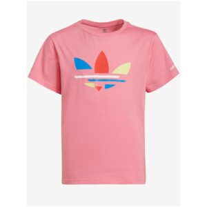 Růžové holčičí tričko s potiskem adidas Originals