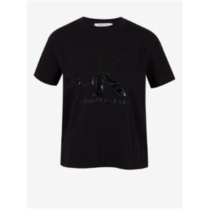 Černé dámské tričko s potiskem Calvin Klein