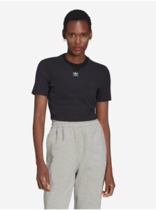 Černé dámské žebrované tričko adidas
