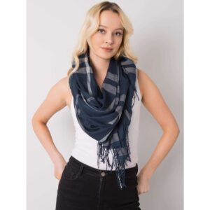 Dark blue plaid scarf
