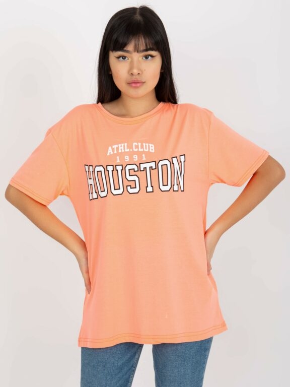 Fluo oranžové volné dámské tričko