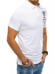 Men's white polo shirt with