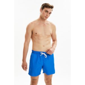 Trendyol Men's Blue Striped Swim Shorts with Zipper