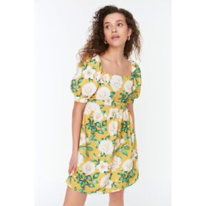 Trendyol Yellow Floral Square