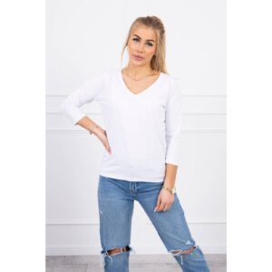V-neck blouse white