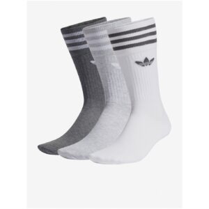 adidas Originals Sada tří unisex ponožek v bílé