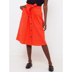 Oranžová lněná sukně CAMAIEU