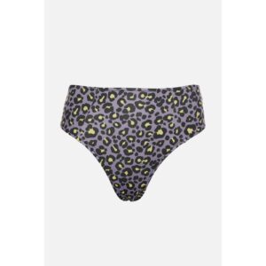 Trendyol Purple Leopard Pattern High Waist Bikini