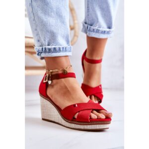 Women's Sandals On Wedge Red