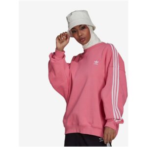 Bílo-růžová volná mikina Adidas