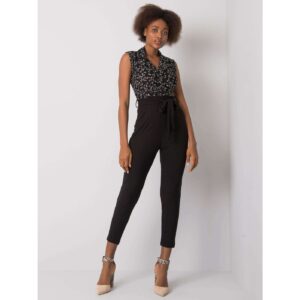 Black jumpsuit with collar from Sheilah RUE