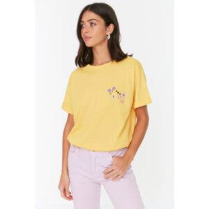 Trendyol Yellow Recycle Embroidered Boyfriend