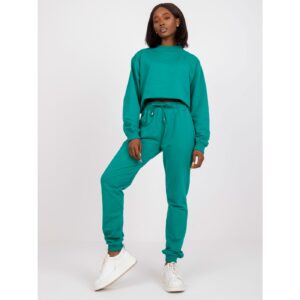 Basic green high-waisted sweatpants