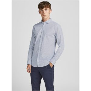 Bílo-modrá vzorovaná košile Jack & Jones Blackpool