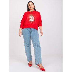 Red oversized blouse with