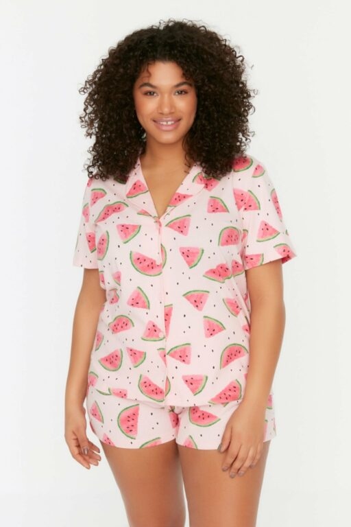 Trendyol Curve Plus Size Pajama Set