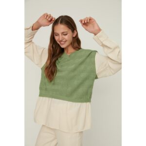 Trendyol Green Garni Detailed Knitwear