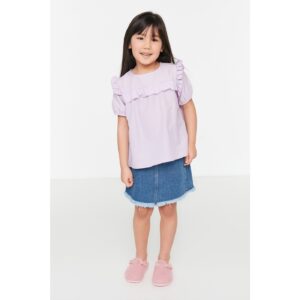 Trendyol Lilac Frilly Girl Knitted