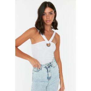 Trendyol White Cut Out Detailed Knitted