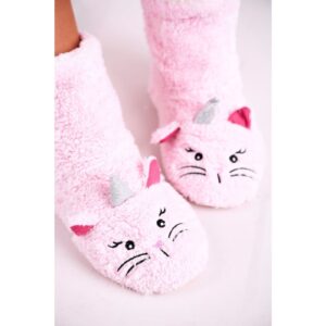 Children's sheepskin padded slippers Kitten