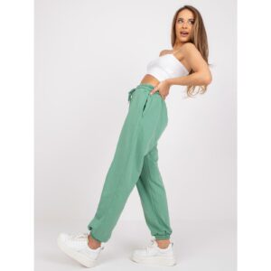 Green high-waisted sweatpants from
